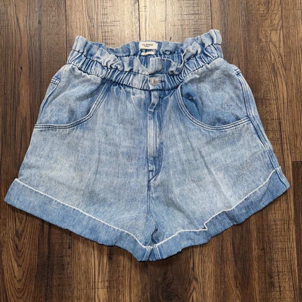 Etoile Isabel Marant Itea Denim Shorts High Waisted Size 40 US 8 Medium Wash